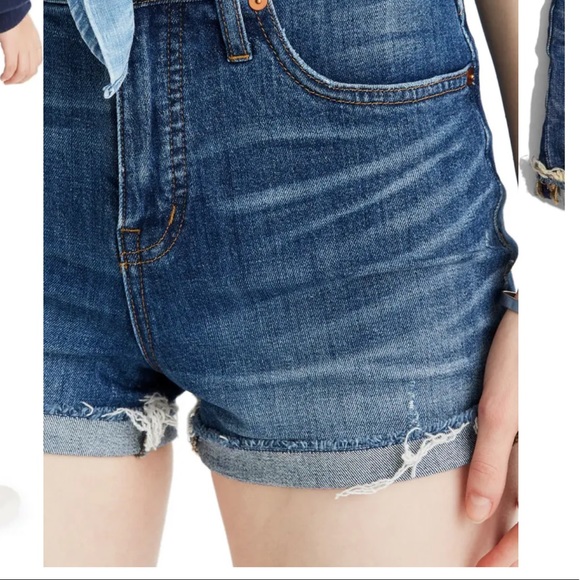MADEWELL High Rise Cuffed Denim Shorts - Picture 3 of 4